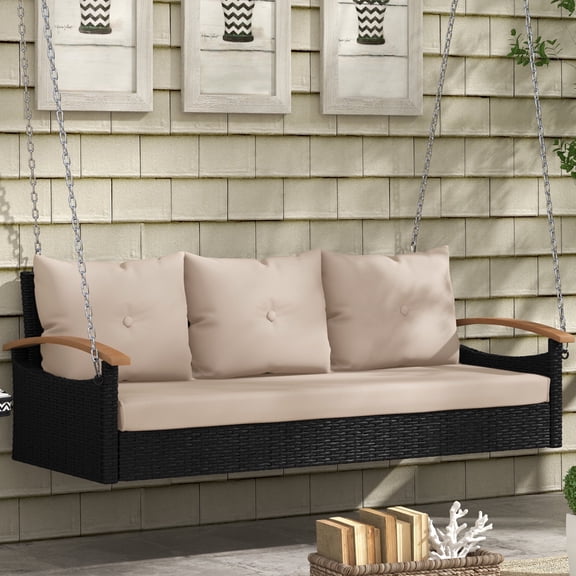 Dextrus 3 Seater Weather Resistant Porch Swing Hammock Chair Adults and Kids, 46.3 ib