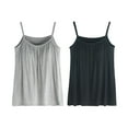 thumbnail image 2 of WCJM Camisoles & Tanks camisoles for women for under clothes Women's Plus Size Soft Tank Top With Bra Sleeveless Comfort Yoga Fitness Top Tank Top 2PC cotton camisoles for women, 2 of 9