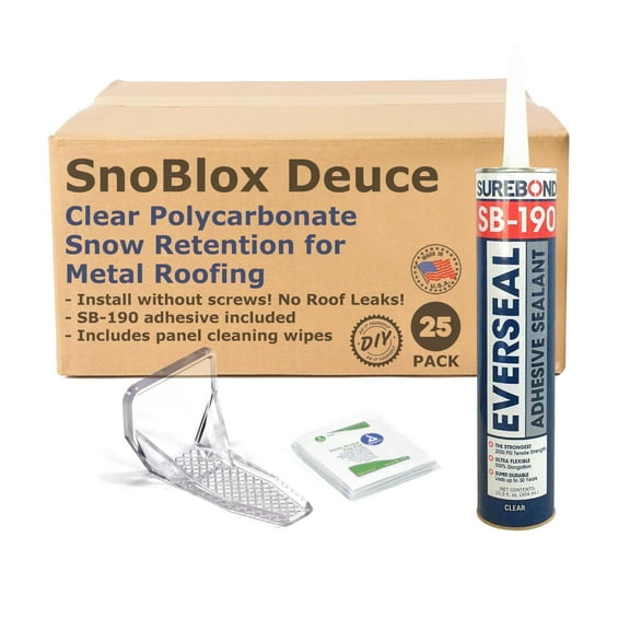 SnoBlox Deuce Snow Guards Roof Gutter Accessories, 25 Piece