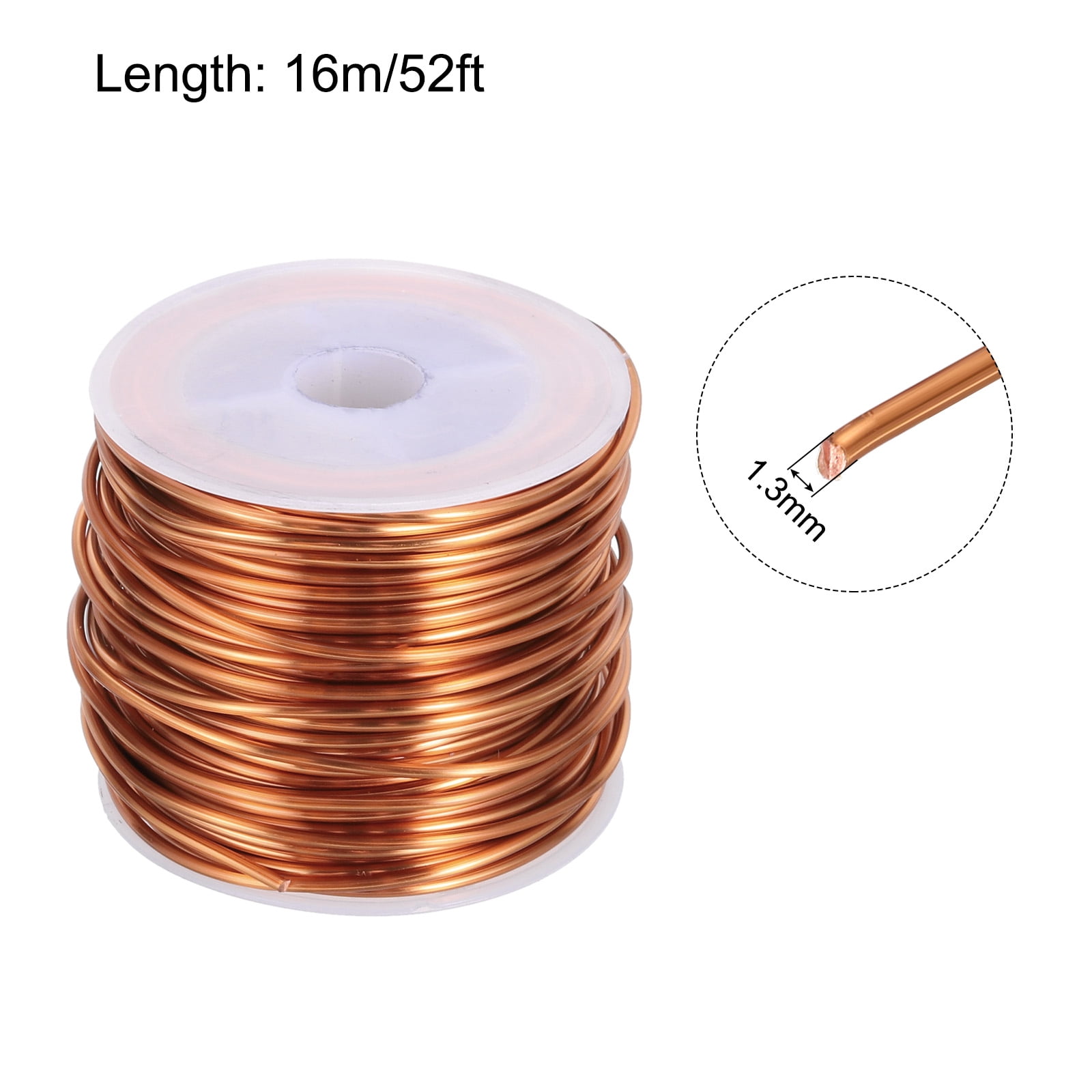 1.3mm Magnet Wire 52ft Enameled Copper Wire Enameled Magnet Winding Wire Coil 200g 155C for Transformers Inductor