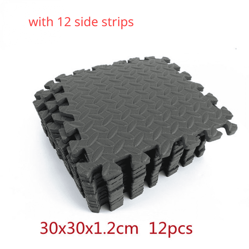 12PCS 30*30cm Sports Protection Gym Mat EVA Leaf Grain Floor Mats Yoga Fitness Non-Slip Splicing Rugs Thicken Shock Room Workout