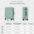 thumbnail image 4 of PAPROOS 3 PCS Luggage Set, Lightweight Carry on Hardside Suitcases Set, 20in 24in 28in Travel Luggage with Spinner Wheels and TSA Lock, Modern Hardshell Suitcases and Luggage, Green, 4 of 5