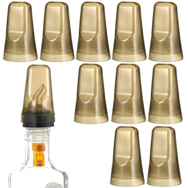 Pour Spout Cover, 10PCS Dust-Proof Liquor Bottle Covers, Translucent Plastic Liquor Pourer Cover, BPA Free Liquor Bottle Dust Cap Universal for Most Bottles