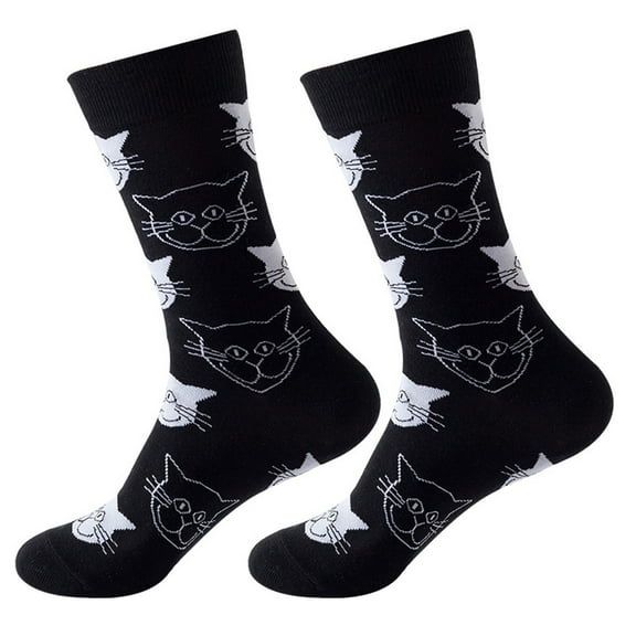 Bibifish Women Socks Autumn Winter Dog Printed Medium Cube Socks Soft And Breathable Mid Calf Socks Novelty Funky Ladies Crew Socks