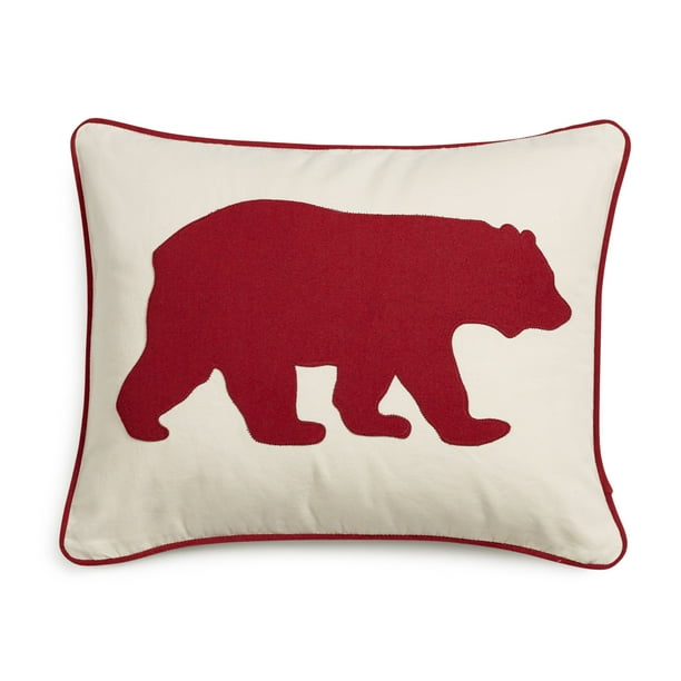 eddie bauer cozy polar bear throw pillow
