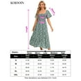 thumbnail image 5 of Yesfashion Maternity Dress Women's Summer Square Neck Smocked Maxi Dress Short Sleeve Pregnancy Dress, 5 of 5