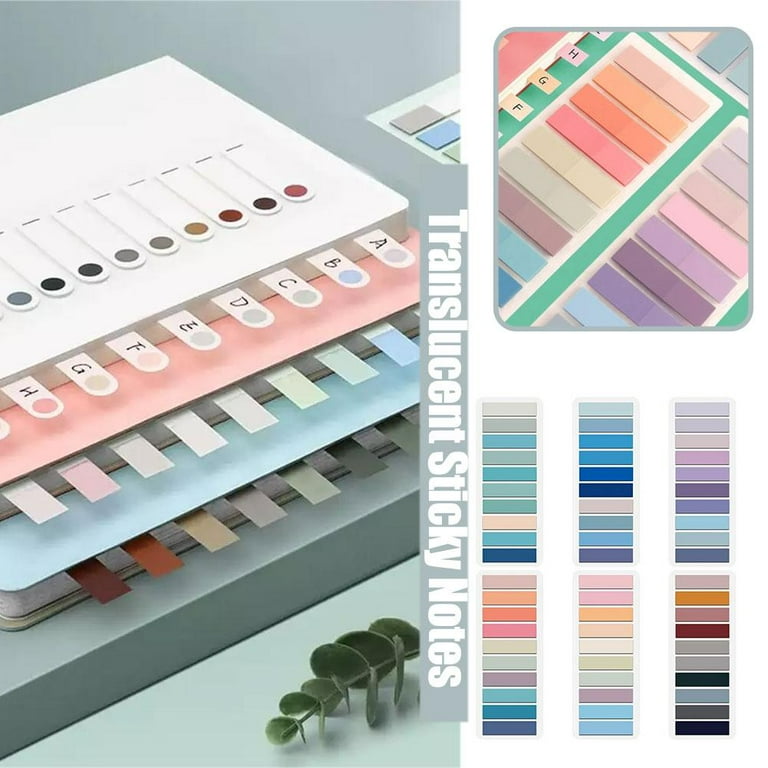 Index Sticky Notes, 200 Sheets, Transparent Fluorescent Page