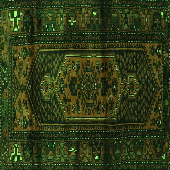 Ahgly Company Indoor Square Persian Green Traditional Area Rugs, 5' Square