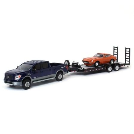 - 1/64 2018 Nissan Titan XD PRO-4X with Datsun & Heavy Duty Trailer, Nissan Exclusive
