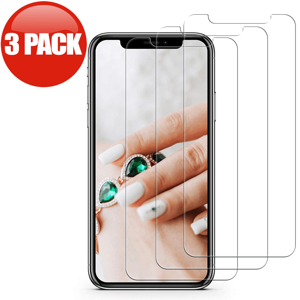 Hd Premium 2 5d Round Edge Tempered Glass Screen Protector For Iphone 11 Pro Max Iphone Xs Max 3 Pack Walmart Com
