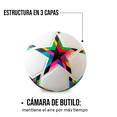 thumbnail image 3 of Balón Fútbol No.4 Champions League Estrellas Blanco Termosellado con Bomba, 3 of 8