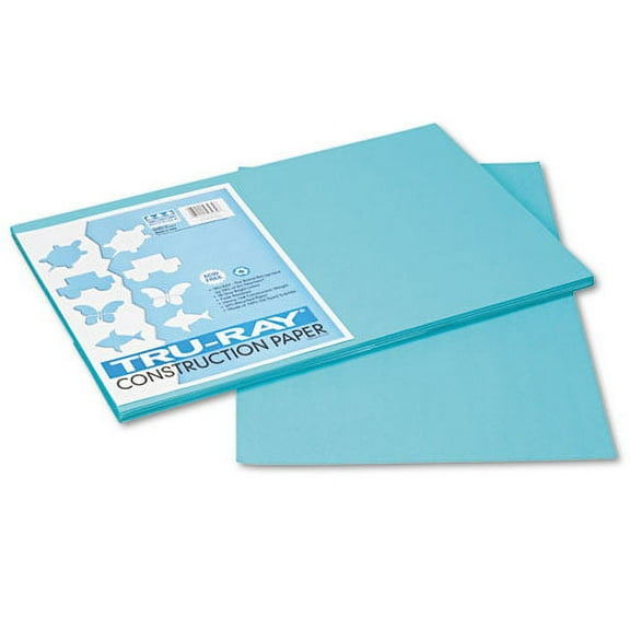 Tru-Ray Construction Paper, 76lb, 12 X 18, Turquoise, 50/pack | Bundle of 2 Packs