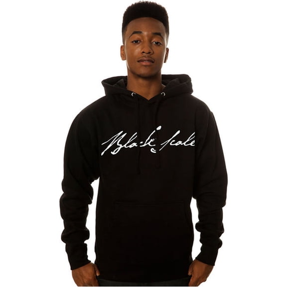 Black Scale Mens The Signature Logotype Pullover Hoodie Sweatshirt, Black, Small