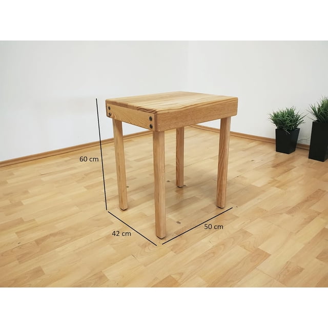 Mesa De Noche Auxiliar 50 X 42 X 60 cm Muebles GM Desarmable Madera De Pino Cera Transparente