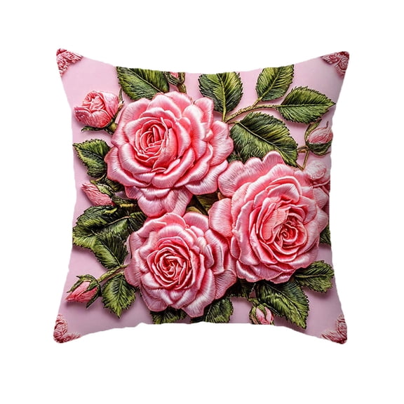 Tunhigl 18x18in Vintage Floral Bird Pillow Cover Boho Floral Pillowcase for Farmhouse Living Room Sofa Bedroom Decorations