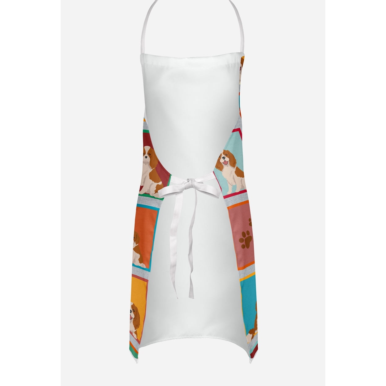 Lots of Blenheim Cavalier Spaniel Apron 27 in x 30 in