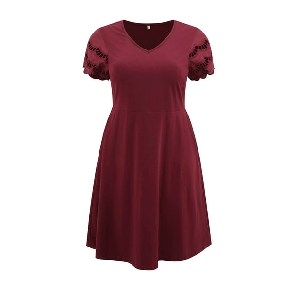 burgundy eyelet dress Eyelet Sleeveless Mini Dress main image 0