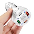 thumbnail image 3 of Adaptador de coche 4 en 1 Wmkox8yii 20WPD+QC3.0 3.1A 2USB+Tipo-c Cargador de coche 38W QC3.0, 3 of 4