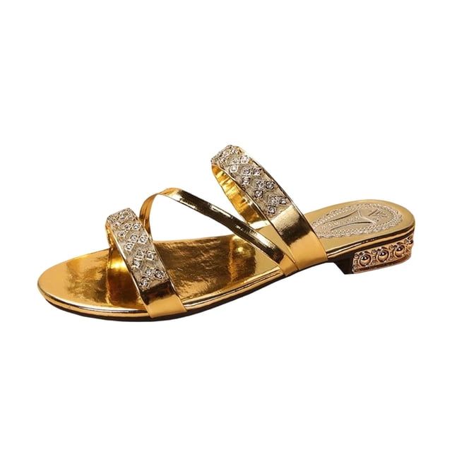 Low Heel Shoes for Women Plus Size Block Heel Backless Slippers for Outdoor Beach Summer Spring