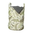 thumbnail image 1 of Botany Laundry Bag, Fern Leaves Curlicue Botanical Adornments Print on Pastel Background, Hamper Basket with Handles Drawstring Closure for Laundromats, 13" x 19", Eggshell and Dark Tan, by Ambesonne, 1 of 4
