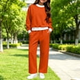 thumbnail image 2 of ZBSOKO Girls 2 Piece Sweatsuit Set Fleece Crew Neck Sweatshirt and Straight Leg Pants Fall Winter Jogger Set Casual Tracksuits Sizes 5-14 Years, 2 of 7