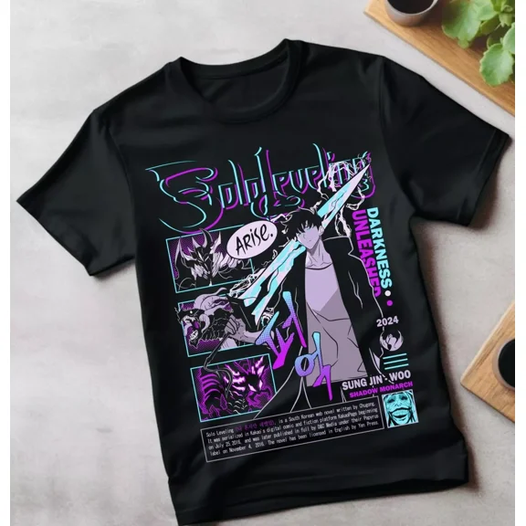 Reprint Rare Solo shirt Leveling Shirt Sung Jinwoo Liu Zhigang Anime Jonas Reiji shirt sell