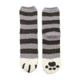 thumbnail image 2 of harmtty Winter socks 1 Pair Women Floor Socks Cat Feet Middle Tube Stretch Contrast Color Coral Fleece Thicken Cartoon Sleeping Socks for Daily Wear Grey, 2 of 8