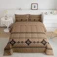 thumbnail image 2 of Castle Fairy Bohemian Tribal Aztec Full Size Comforter Sets 3-Piece,Hippie Boho Bedding Comforter Set,Taupe Black,Reversible,1 Comforter and 2 Pillowcases, 2 of 6