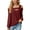 Wine red, variant on Womens Summer Square Neck Cold Shoulder Tops Wine Red XL