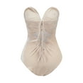 thumbnail image 2 of Genuiskids Women's Velvet Strapless Bodysuit Vintage Sexy Deep V Neck Cross Back Velvet Bodycon Leotard Tops, 2 of 3