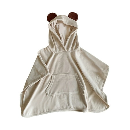 

Toddler Boys Girls Hooded Beach Towel Soft Animal Cape Pool Poncho Quick Dry Absorbent Bathrobe