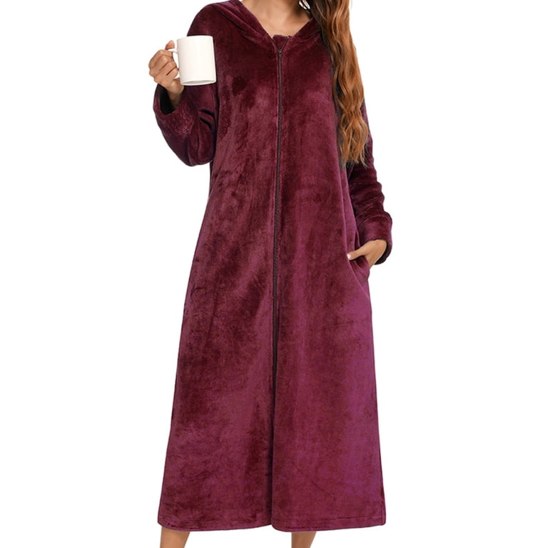 XINXIAOO Flannel Long Sleeve Robe With Hood And Zipper Couples' Sleepwear For Autumn And Winter Thick Robe Towel Bathrobes for Women Long Dressing Gown Womens Bathrobes Ladies Bathrobe Towel Hoodie - Walmart.com XINXIAOO Flannel Long Sleeve Robe With Hood And Zipper Couples' Sleepwear For Autumn And Winter Thick Robe Towel Bathrobes for Women Long Dressing Gown Womens Bathrobes Ladies Bathrobe Towel Hoodie - Walmart.com