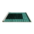 thumbnail image 2 of Ahgly Company Machine Washable Indoor Round Abstract Turquoise Blue Modern Area Rugs, 3' Round, 2 of 4