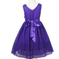 thumbnail image 3 of YONGHS Girl's Chiffon Prom Party Gown High Waist V Neck Formal Dance Flower Girl Dress Purple 8, 3 of 7