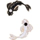 thumbnail image 1 of unids/set broche de pez brocado de dibujos animados carpa esmalte pin tai chi insignia blanco y negro, 1 of 5
