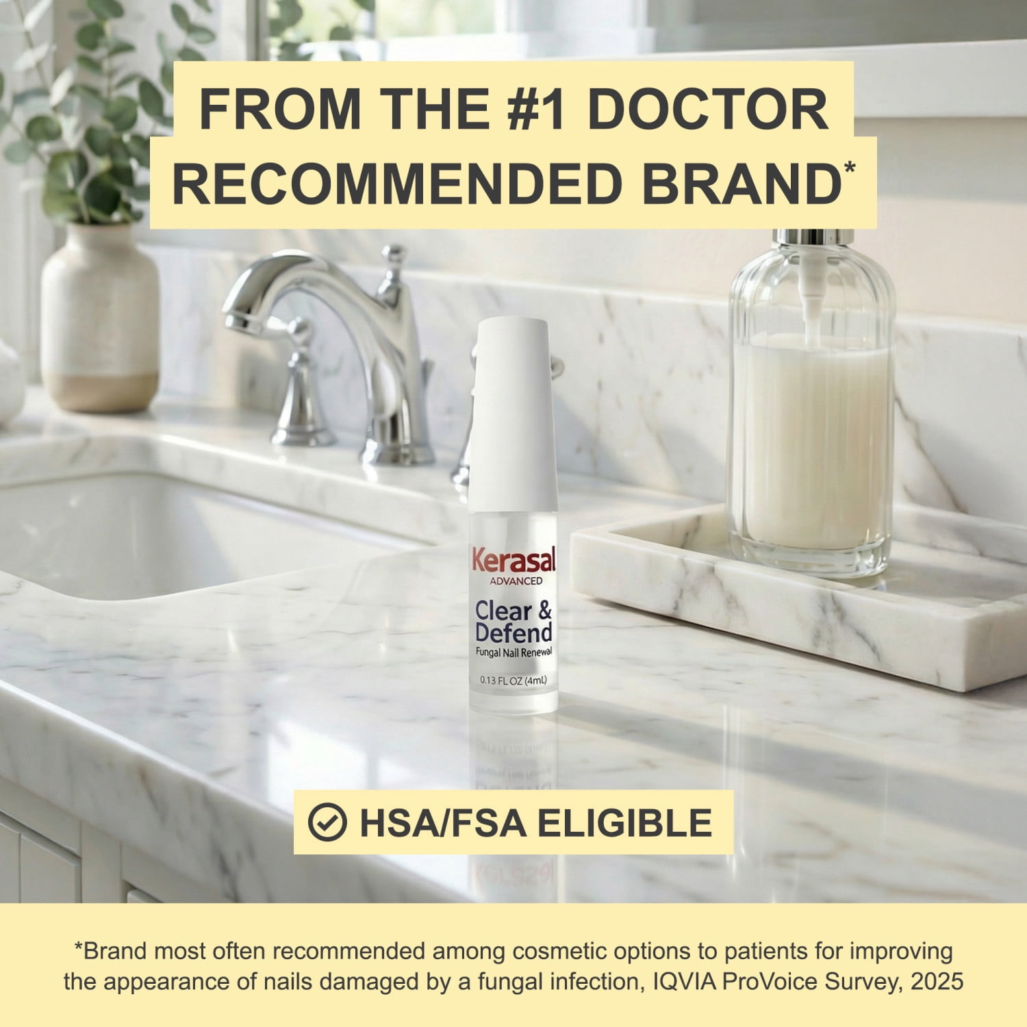 Kerasal Advanced Clear & Defend Fungal Nail Renewal –Better-Looking Nails after 1 Use, Apply 2x Weekly, 0.13 fl oz | HSA/FSA Eligible