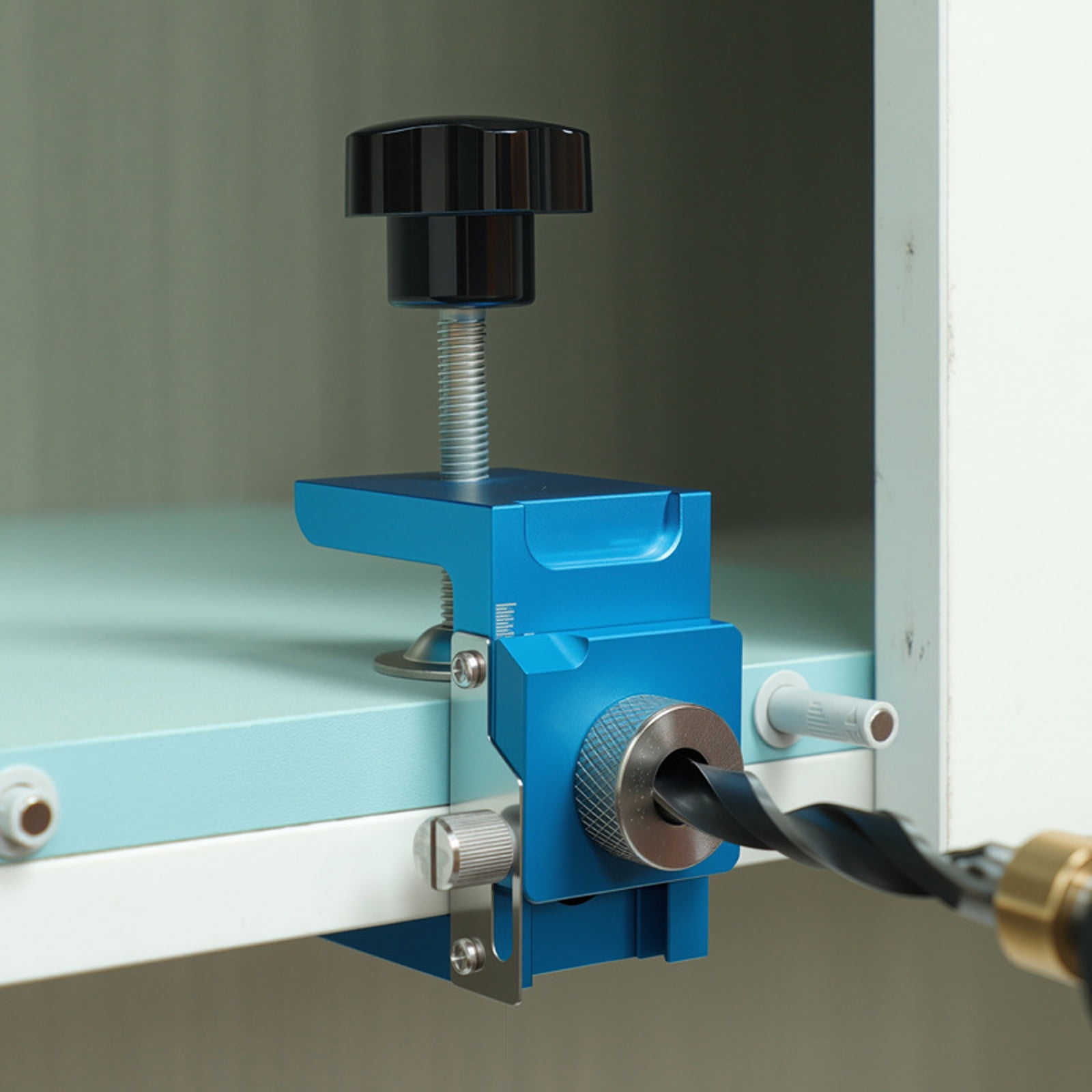 Cabinet Door Drilling Positioner Installation Jigs Clamp Adjustable Hole Puncher Tool For Precise Cabinet Installation