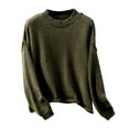 thumbnail image 2 of Cable Knit Sweaters for Women Long Sleeve Knit Jumper Top Pullover Crochet Sweater Fall Outfits for Women Business Casual Outfits for Women, 2 of 8