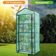 thumbnail image 6 of Simenmax 4-Tier Mini Greenhouse with PVC Cover, 27'' Portable Greenhouse for Seed Starting, Plants, Herbs,Green, 6 of 7