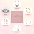 thumbnail image 5 of Uxcell Jewelry Pouch, Soft Velvet Pouches with Snap Button Portable Storage for Rings Necklace Bracelet Earring Pink 4x4 Inch, 5 of 7