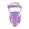 thumbnail image 2 of BLISSFUL STEP Women's Platform Heels Chunky Heel Slingback Open Toe Sandals Purple 7.5, 2 of 8