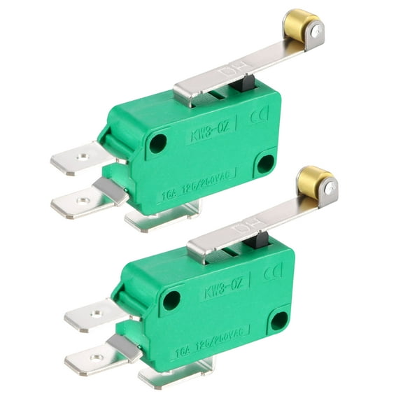 2PCS 16A 125/250VAC SPDT NO NC Roller Lever Type Micro Limit Switches