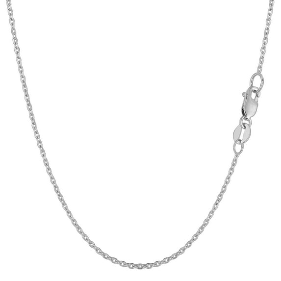 14k White Gold Cable Link Chain Necklace, 1.4mm, 18"