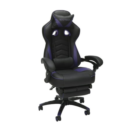 RESPAWN 110 Racing Style Gaming Chair, Reclining Ergonomic Leather Chair with Footrest, in Purple (RSP-110-PUR)