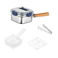 thumbnail image 4 of Lipstore Mini Deep Fryer Pot Camping Frying Serving Basket for Vegetables Pasta Sauce Blue Lid, 4 of 8