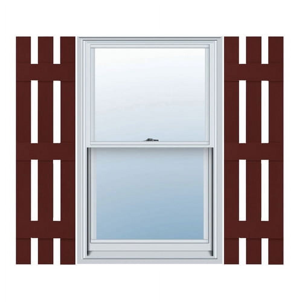 12"W x 51"H Lifetime Vinyl, Standard Three Board Spaced, Board-n-Batten Shutters, w/Installation Shutter-Lok's & Matching Screws (Per Pair), Classic Blue