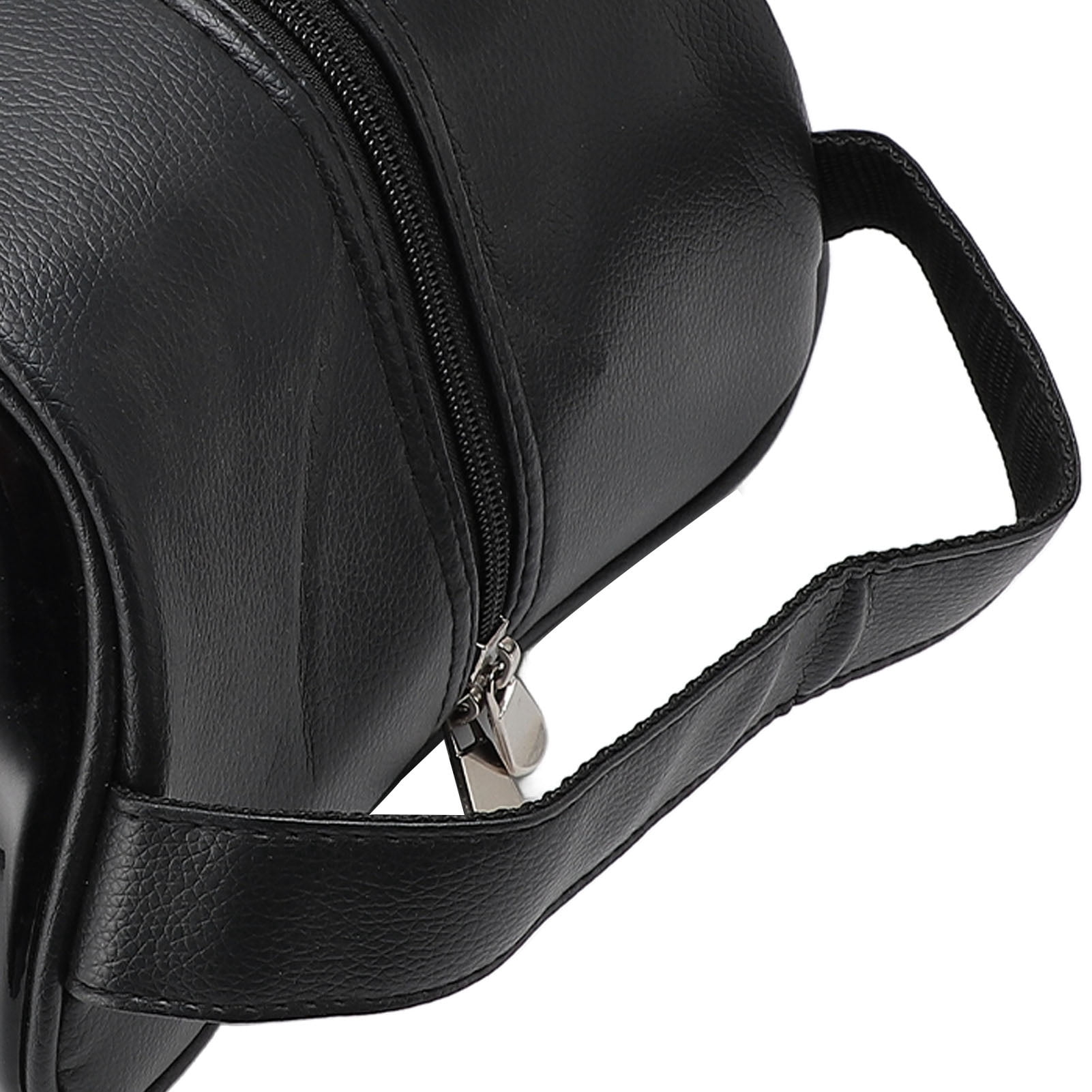YAHHU Premium PU Leather Golf Shoe Carrier Bag for Travel & Storage - Water Resistant, Multifunctional Portable Organizer with Handle, Black, Fits Large Shoes, 15.7 x 9.4 x 3.1 Inches