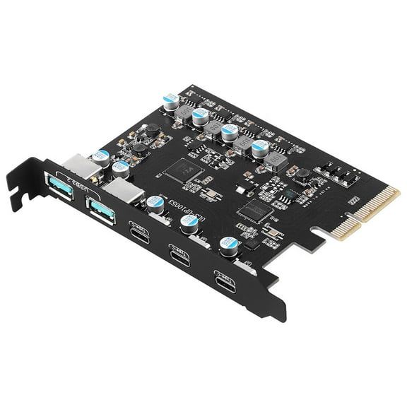 PCIe to USB 3.2 Card 10Gbps 5-Port (2 x USB A, 3 x USB C) USB PCIE Expansion Card Internal Converter PCI Express x4 Expansion Card for Desktop Support Windows 10/8/7 Mac OS