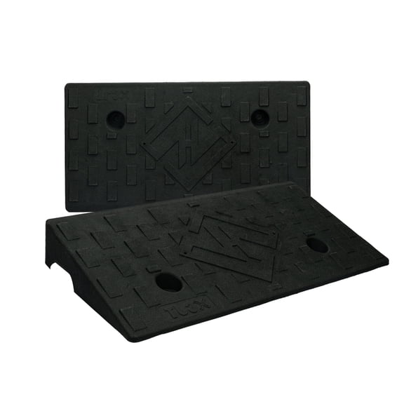 Wecarlle 2 Pack Rubber Curb Ramps for Driveway 3.1 Inch Rise Threshold Ramp for Low Cars Lawn Mower Shed 7000lbs Load Capacity