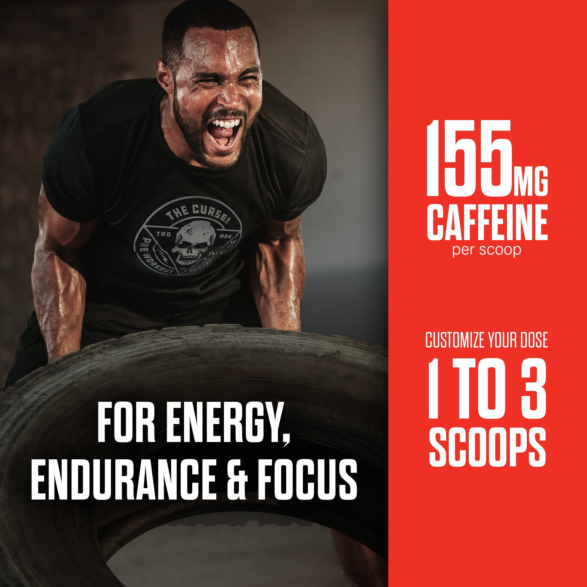 JNX Sports® The Curse Pre Workout Powder Blue Raspberry Pre Workout Mix for Energy and Focus, 50 Serves
